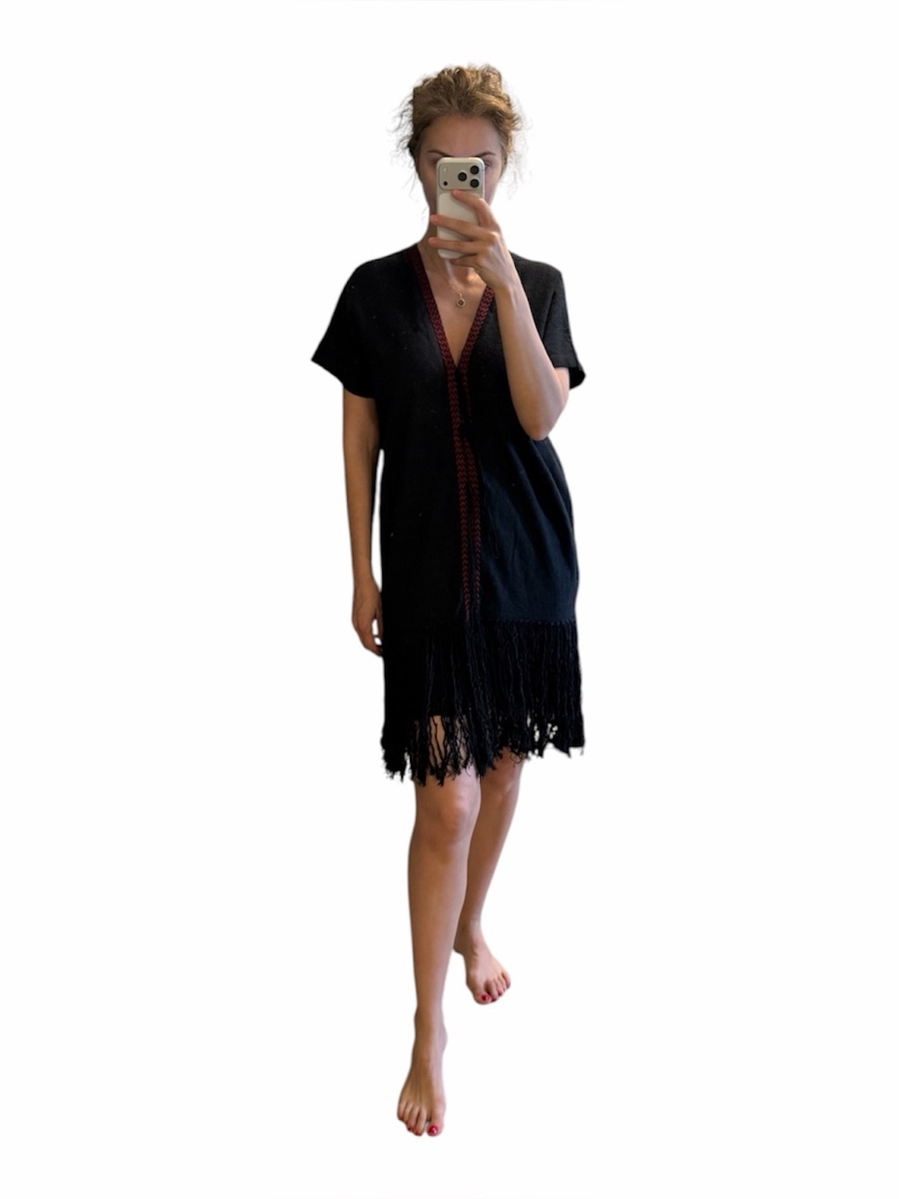 Nwt Masscob LA Coruña Silk Cotton And Linen caftan Dress Size Small